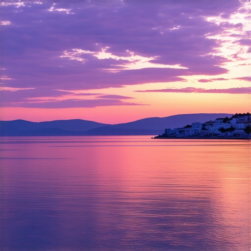 Sunset over Hvar Island with vibrant colors