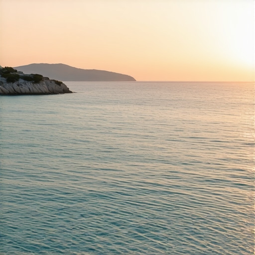 Sunset over Makarska's scenic beaches with clear waters