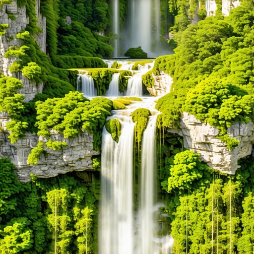 Krka Milli Parkı şelaleleri ve yemyeşil doğası, sabah ışıklarıyla