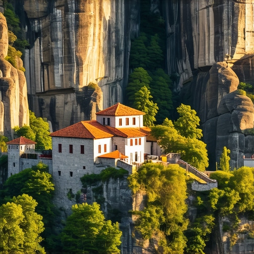 Meteora'nın büyüleyici doğal oluşumları ve ruhani atmosferi
