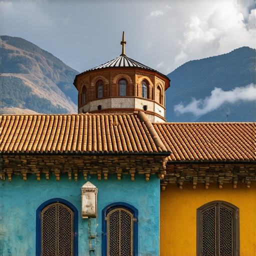 Scenic view of Rila Monastery with mountain backdrop