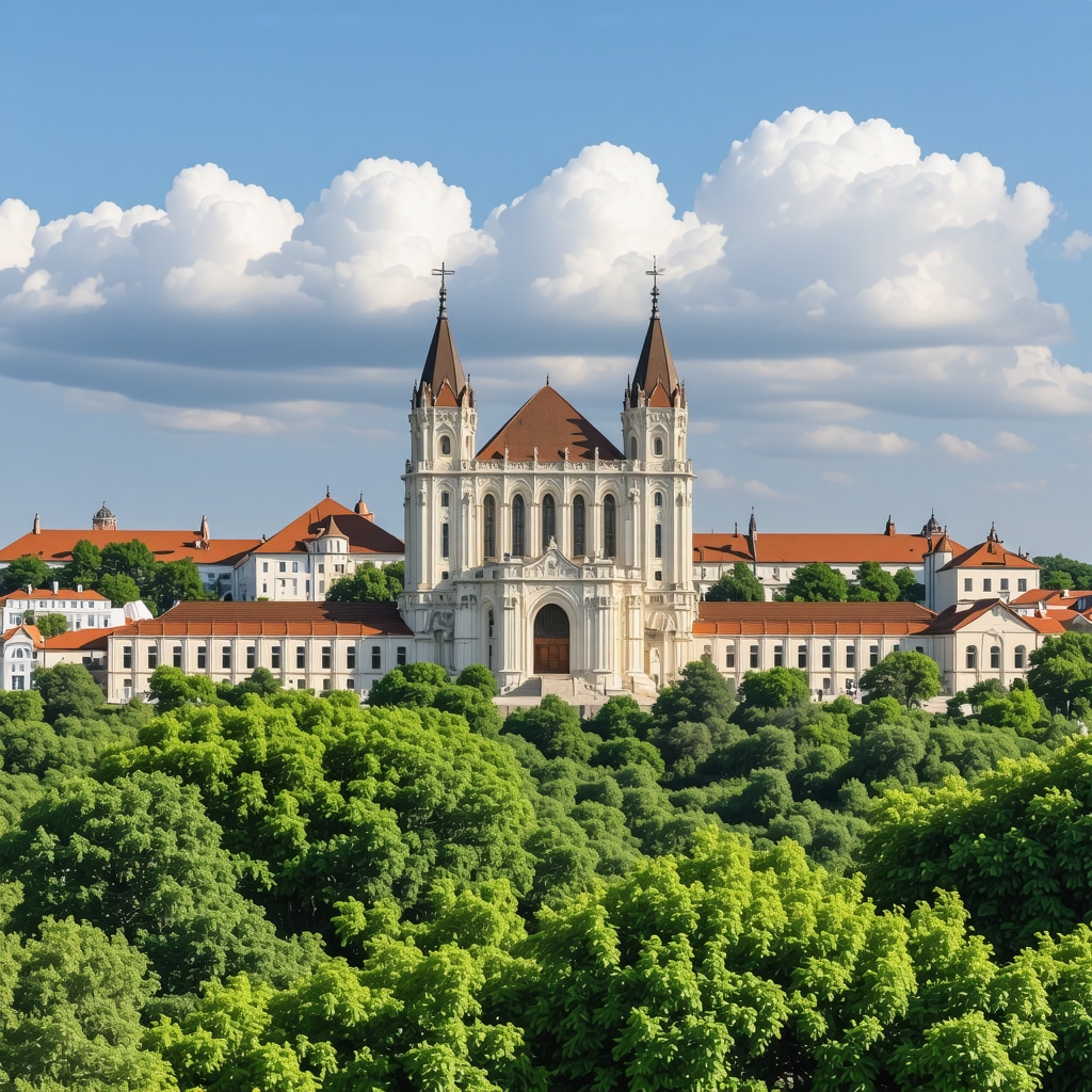 Beautiful panoramic view of Iasi showcasing historical sites and lush nature