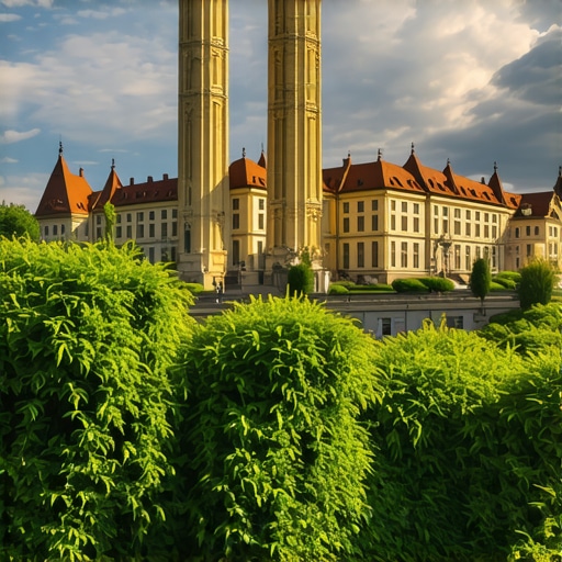 Serene landscape of Iasi city with natural and historic elements