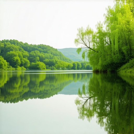 A peaceful natural landscape in Tekirdağ featuring lush greenery, calm water, and vibrant wildlife.