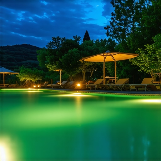 Peaceful thermal pool in Sokobanja surrounded by nature during sunset