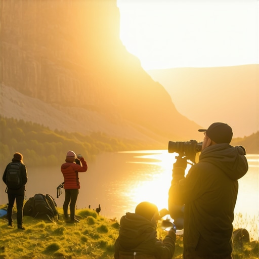 Beautiful sunrise over Rugova Canyon with campers and photographers capturing the scene