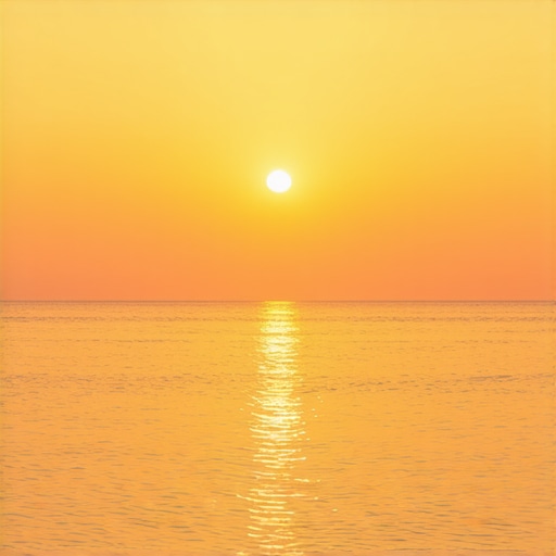 Vibrant sunset over calm Adriatic waters in Zadar