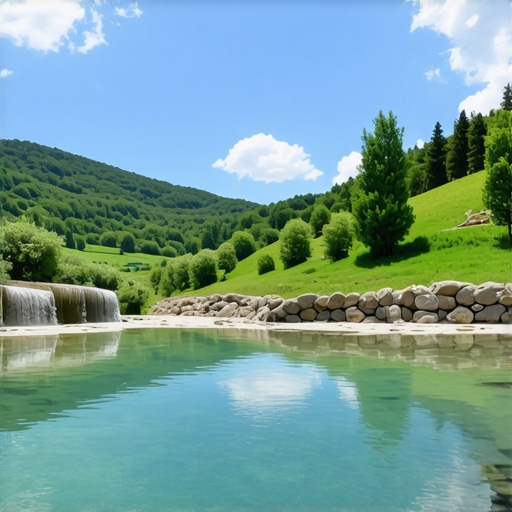 Scenic view of Vrnjačka Banja's thermal springs and surrounding landscape