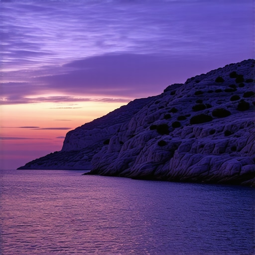 Sunset over peaceful Vis Island beaches with vibrant sky colors