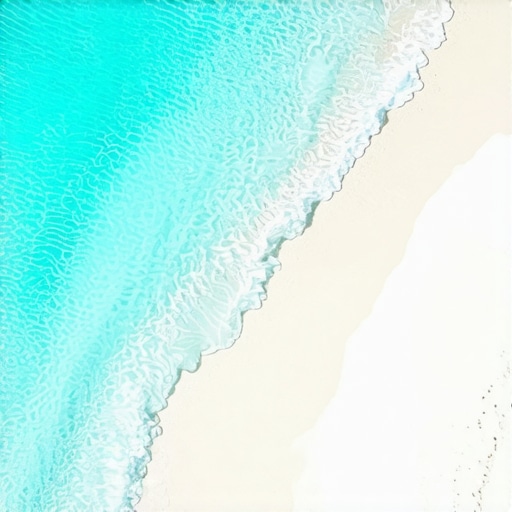Sunny beach with turquoise water and white sand