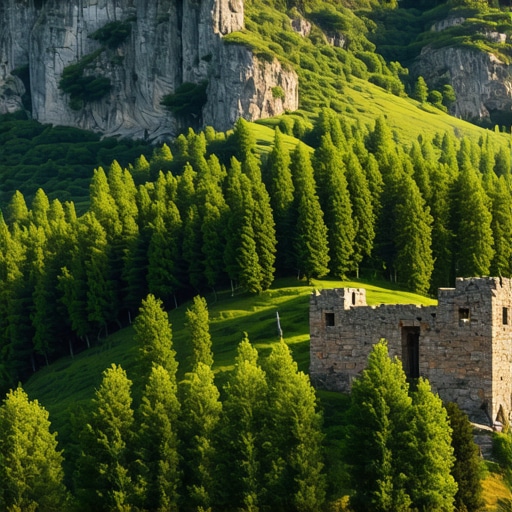 Lovćen Milli Parkı Manzarası Lovćen Milli Parkı'nda yüksek dağlar ve tarihi kalıntılar, doğal ve kültürel zenginliklerin buluşma noktası