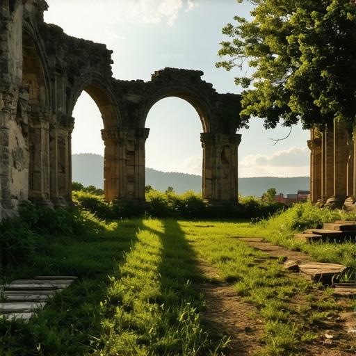 Ancient ruins surrounded by lush nature in Smederevo, Serbia, capturing the mystical atmosphere of the region