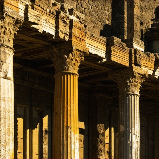 Niš’teki Roma dönemine ait kalıntılar ve kazı alanları, detaylı ve atmosferik görüntü