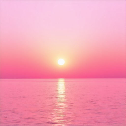 Sunset over the Romanian coast with vibrant colors and peaceful sea
