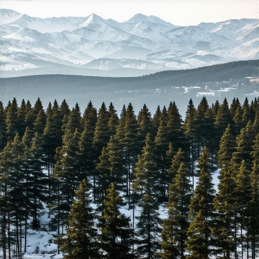 Snowy mountains and forest in Sarajevo