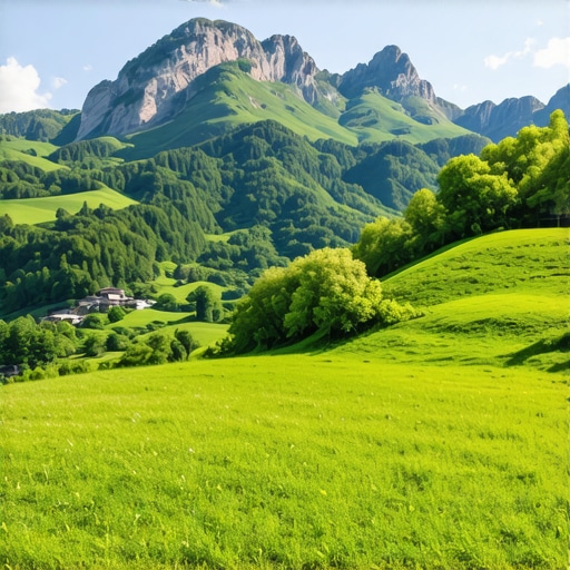 Scenic Balkan mountain landscape with lush greenery and clear sky