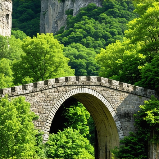 Balkanların Tarihi Köprüsü ve Doğal Güzellikleri Eski Balkan köprüsü ve çevresindeki doğal güzellikler