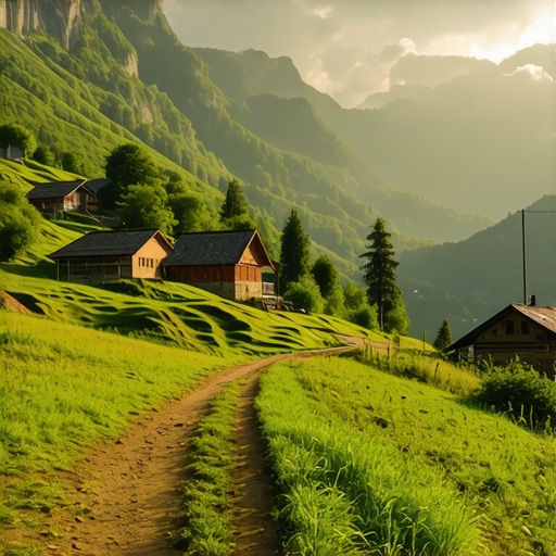 Balkanlar'daki doğal güzellikleri gösteren dağ manzarası ve yürüyüş yolu